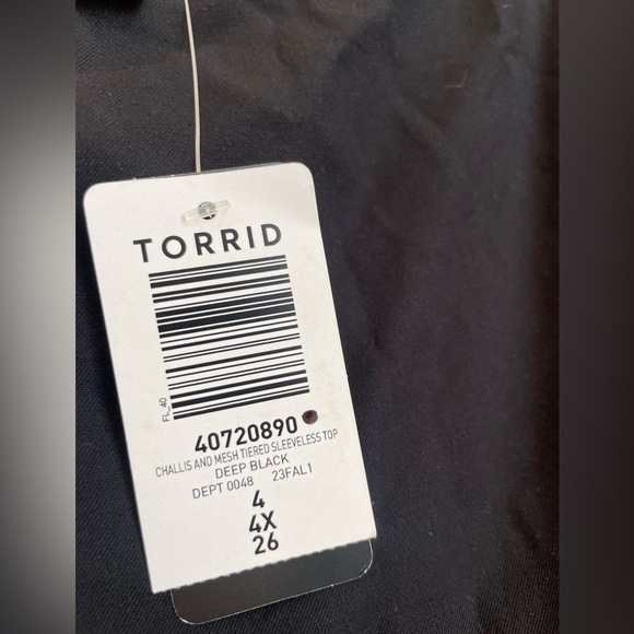 Torrid Challis And Mesh Tiered Sleeveless Top - Picture 5 of 6